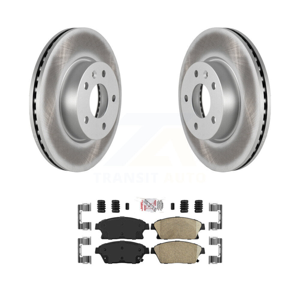 Front Coated Disc Brake Rotors And Ceramic Pads Kit For Cadillac ATS KGA-104678