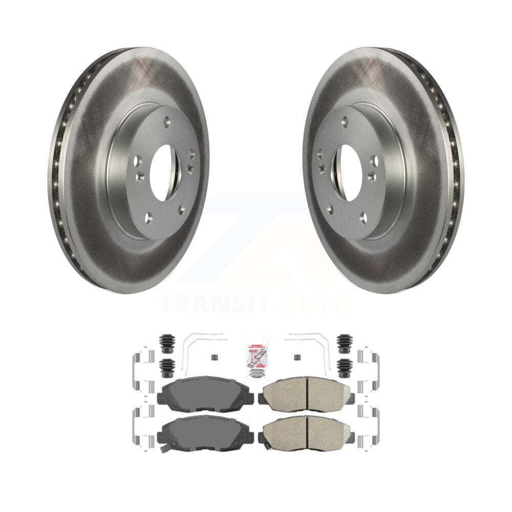 Front Coated Disc Brake Rotors And Ceramic Pads Kit For 2014-2015 Honda Civic Touring KGA-104700
