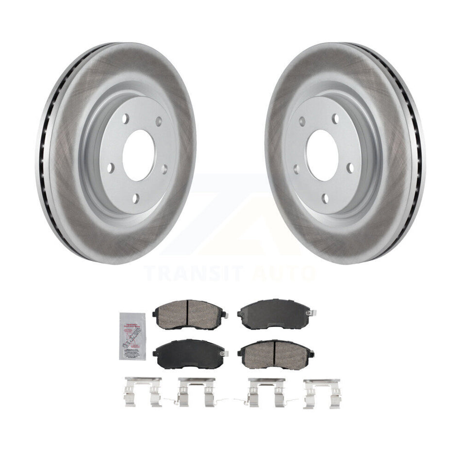 Front Coated Disc Brake Rotors & Ceramic Pad Kit For 2017-2019 Nissan Sentra Turbocharged KGA-104730
