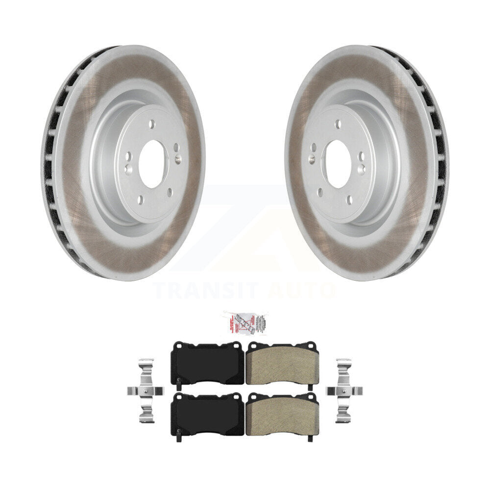 Front Coated Disc Brake Rotors And Semi-Metallic Pads Kit For Hyundai Genesis Coupe KGA-104735