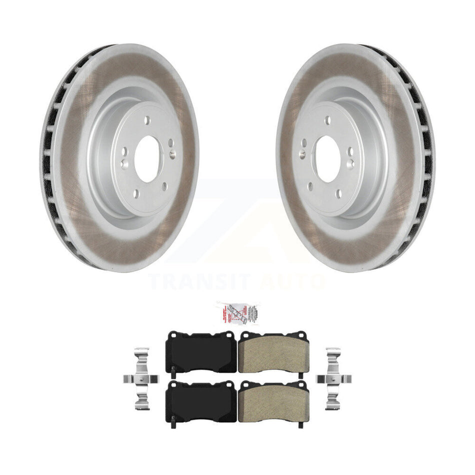 Front Coated Disc Brake Rotors And Semi-Metallic Pads Kit For Hyundai Genesis Coupe KGA-104735