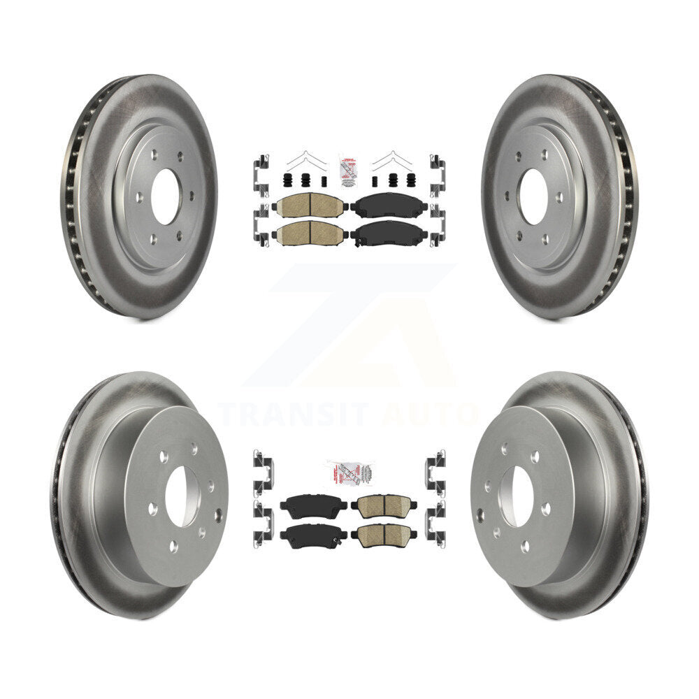 Front Rear Ceramic Pads And Coated Disc Brake Rotors Kit For 2006-2007 Nissan Xterra KGA-104742