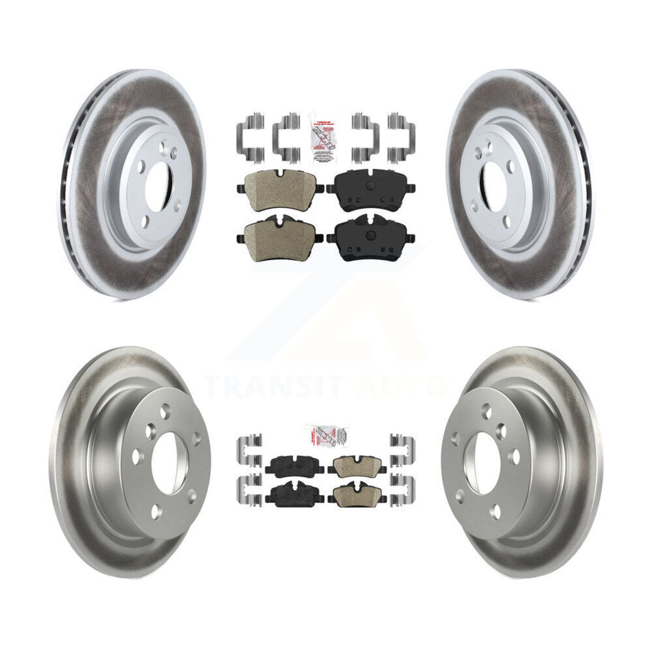 Front Semi-Metallic Rear Ceramic Pad Coat Brake Rotors Kit For 2015 Mini Cooper 2.0L/1.5L KGA-104754