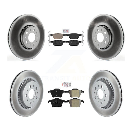 Front Ceramic Rear Semi-Metallic Pads And Coated Disc Brake Rotors Kit For Volvo XC90 KGA-104757