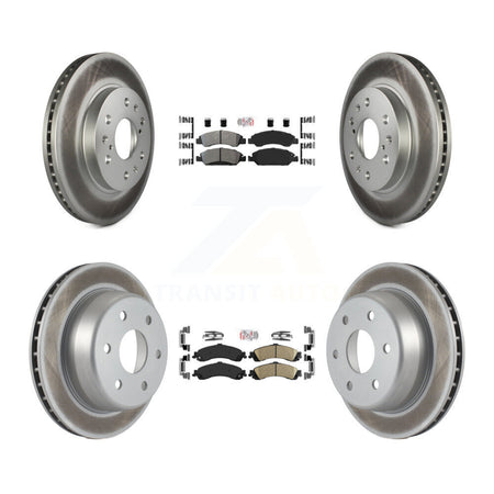 Front Semi-Metallic Rear Ceramic Pad Coated Brake Rotors Kit For Chevrolet Silverado 1500 KGA-104760