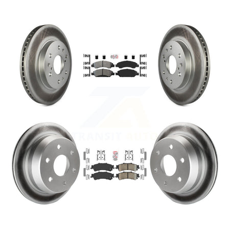 Front Semi-Metallic Rear Ceramic Pad Coated Brake Rotors Kit For Chevrolet Silverado 1500 KGA-104763