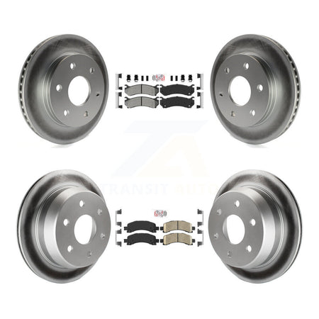 Front Semi-Metallic Rear Ceramic Pad Coated Brake Rotors Kit For Chevrolet Avalanche 1500 KGA-104768