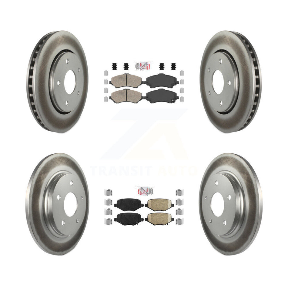 Front Rear Ceramic Pad Coated Brake Rotor Kit For Dodge Grand Caravan Chrysler Town & Ram KGA-104781