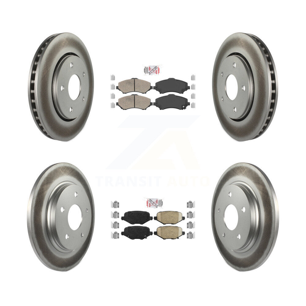Front Rear Ceramic Pad Coated Brake Rotor Kit For Dodge Grand Caravan Chrysler Town & Ram KGA-104782