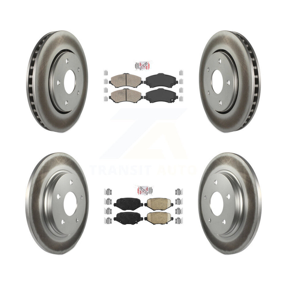 Front Rear Ceramic Pad Coated Brake Rotor Kit For Dodge Grand Caravan Chrysler Town & Ram KGA-104782