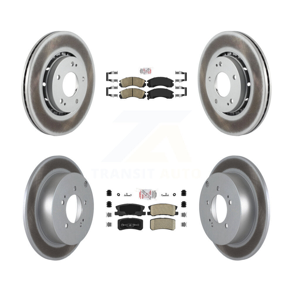 Front Rear Ceramic Pads And Coated Disc Brake Rotors Kit For Mitsubishi Lancer KGA-104783