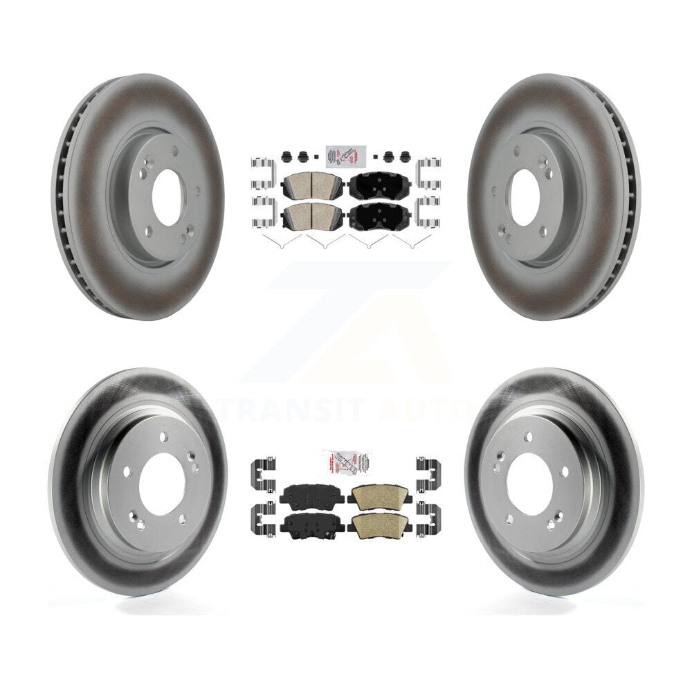 Front Rear Ceramic Pads And Coated Disc Brake Rotors Kit For Hyundai Sonata KGA-104786