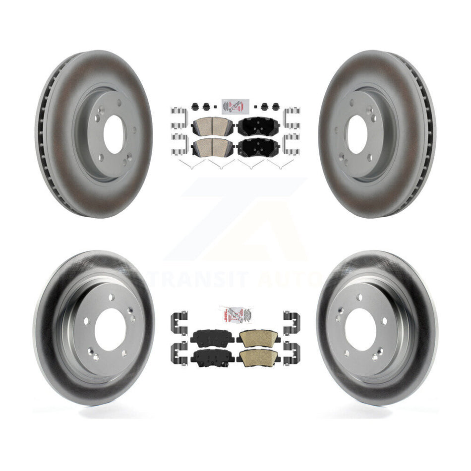 Front Rear Ceramic Pads And Coated Disc Brake Rotors Kit For Hyundai Sonata KGA-104786
