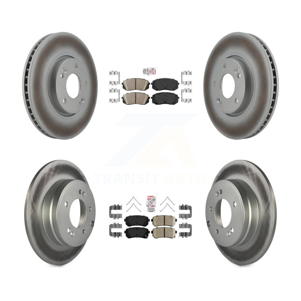 Front Rear Ceramic Pad Coat Brake Rotors Kit For Hyundai Sonata With Manual Parking KGA-104787