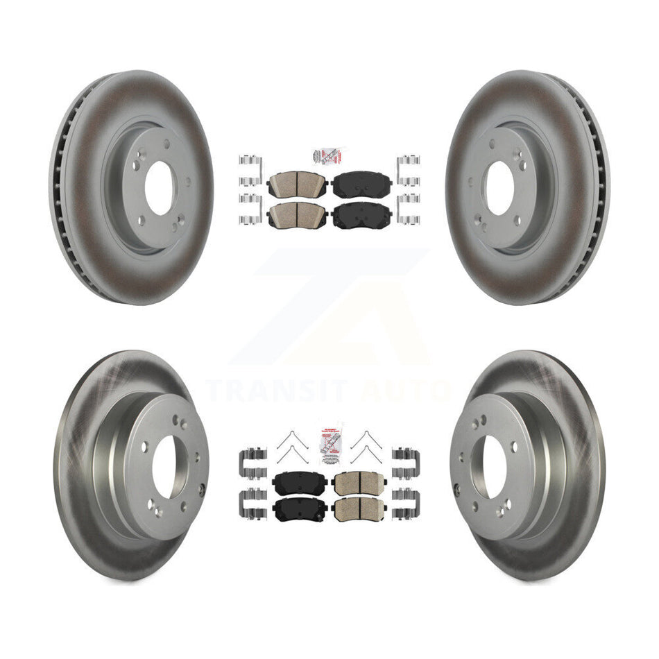 Front Rear Ceramic Pad Coat Brake Rotors Kit For Hyundai Sonata With Manual Parking KGA-104787