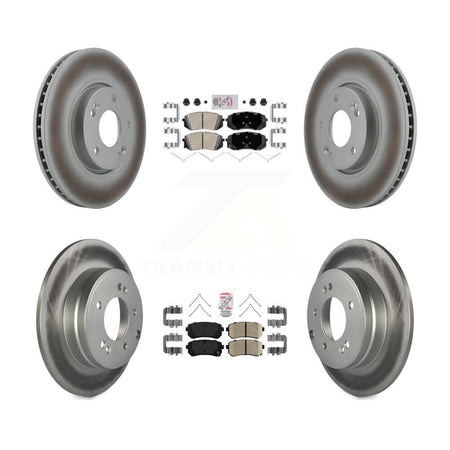 Front Rear Ceramic Pad Coat Brake Rotors Kit For Hyundai Sonata With Manual Parking KGA-104788