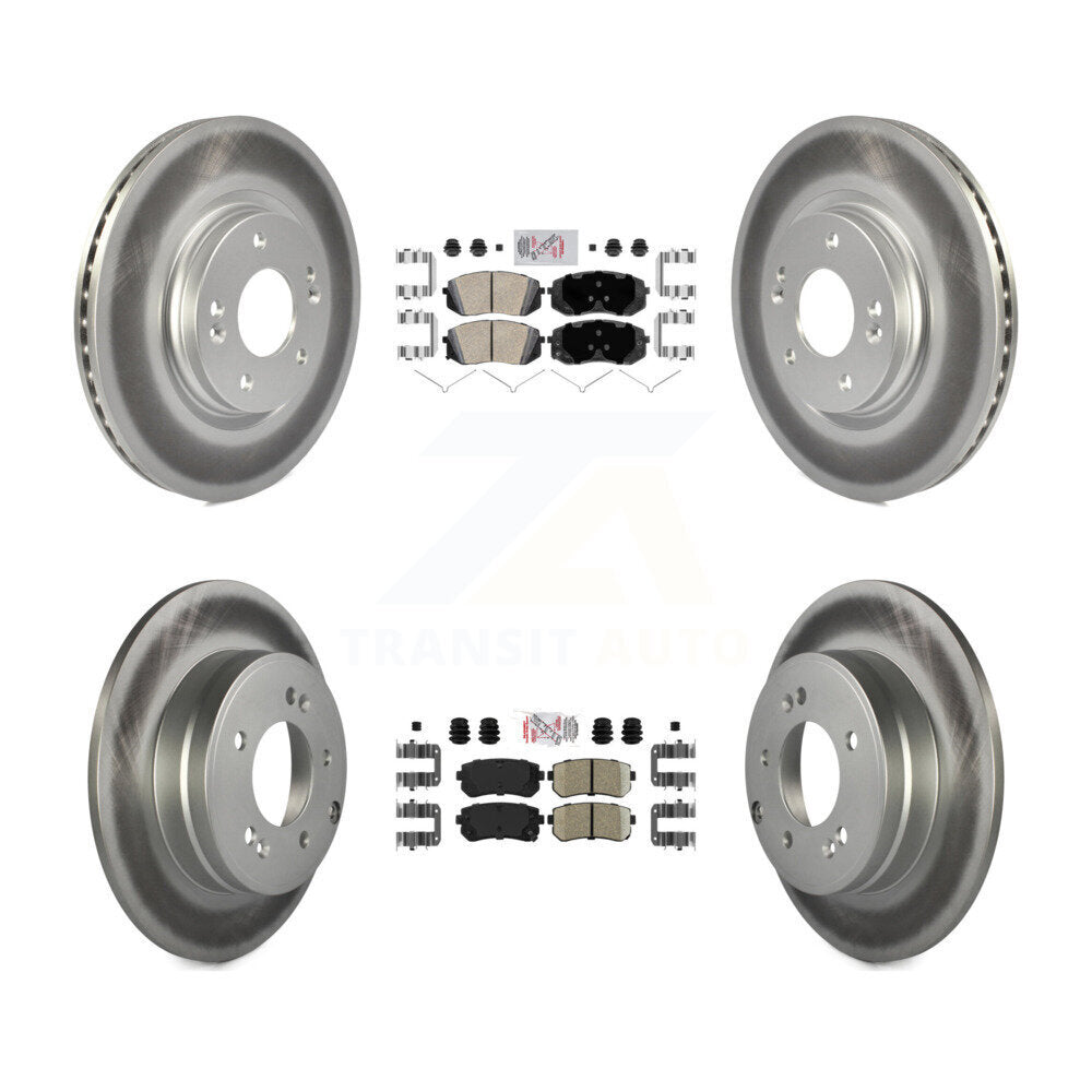 Front Rear Ceramic Pad Coat Brake Rotors Kit For Hyundai Sonata With Manual Parking KGA-104790