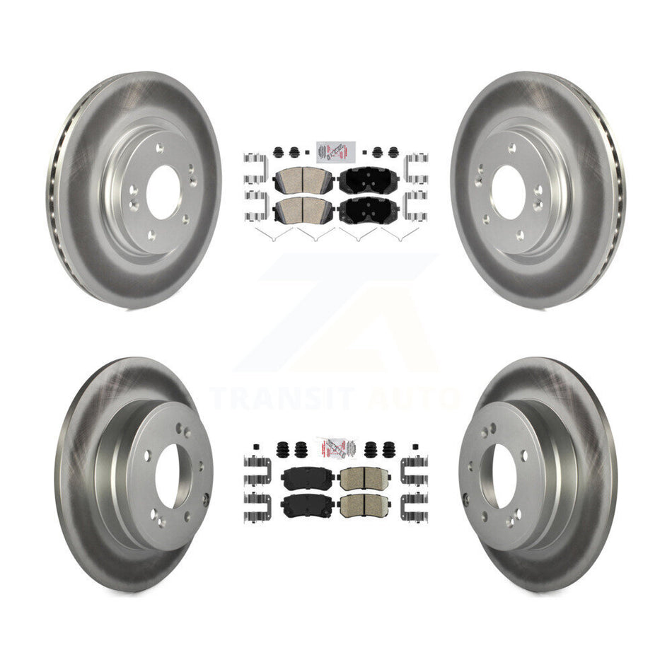 Front Rear Ceramic Pad Coat Brake Rotors Kit For Hyundai Sonata With Manual Parking KGA-104790