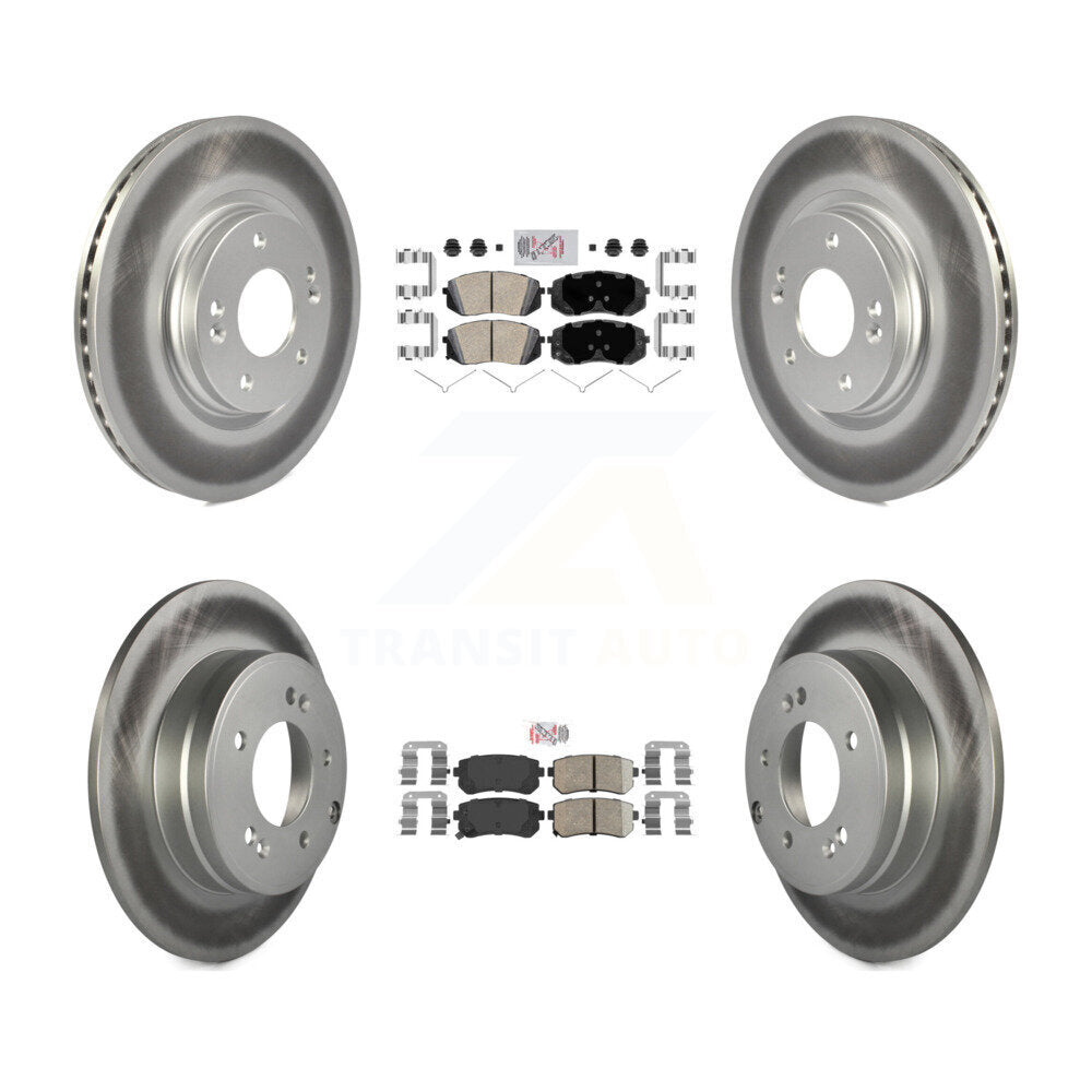 Front Rear Ceramic Pad Coat Brake Rotors Kit For Hyundai Sonata With Manual Parking KGA-104792