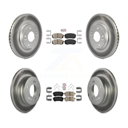 Front Rear Ceramic Pad Coat Disc Brake Rotor Kit For Kia Optima With Manual Parking KGA-104796