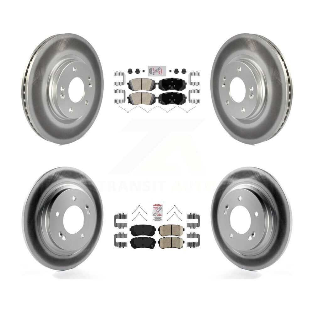 Front Rear Ceramic Pad Coat Brake Rotor Kit For 16 Kia Optima With Electric Parking KGA-104799
