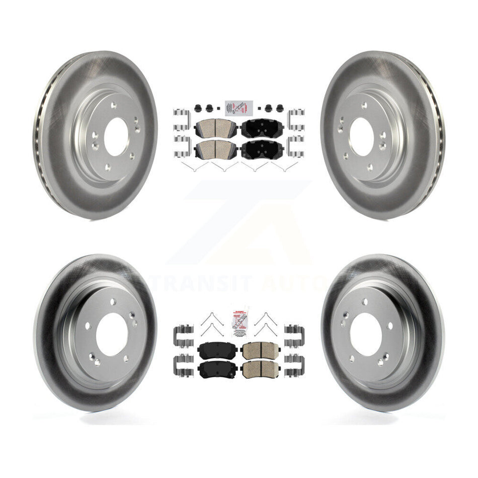 Front Rear Ceramic Pad Coat Brake Rotor Kit For 16 Kia Optima With Electric Parking KGA-104799