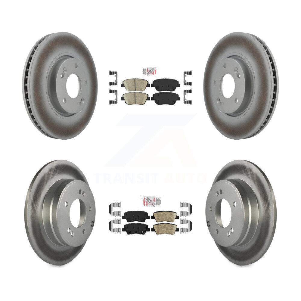 Front Rear Ceramic Pad Coat Brake Rotor Kit For 2016 Kia Optima With Manual Parking KGA-104803