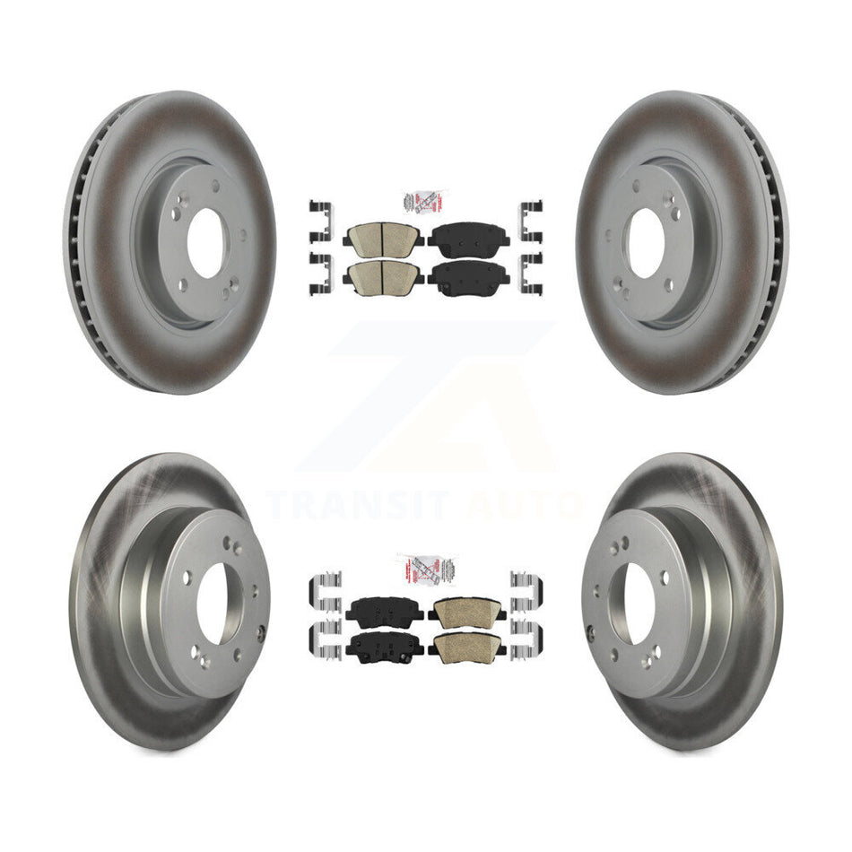 Front Rear Ceramic Pad Coat Brake Rotor Kit For 2016 Kia Optima With Manual Parking KGA-104803