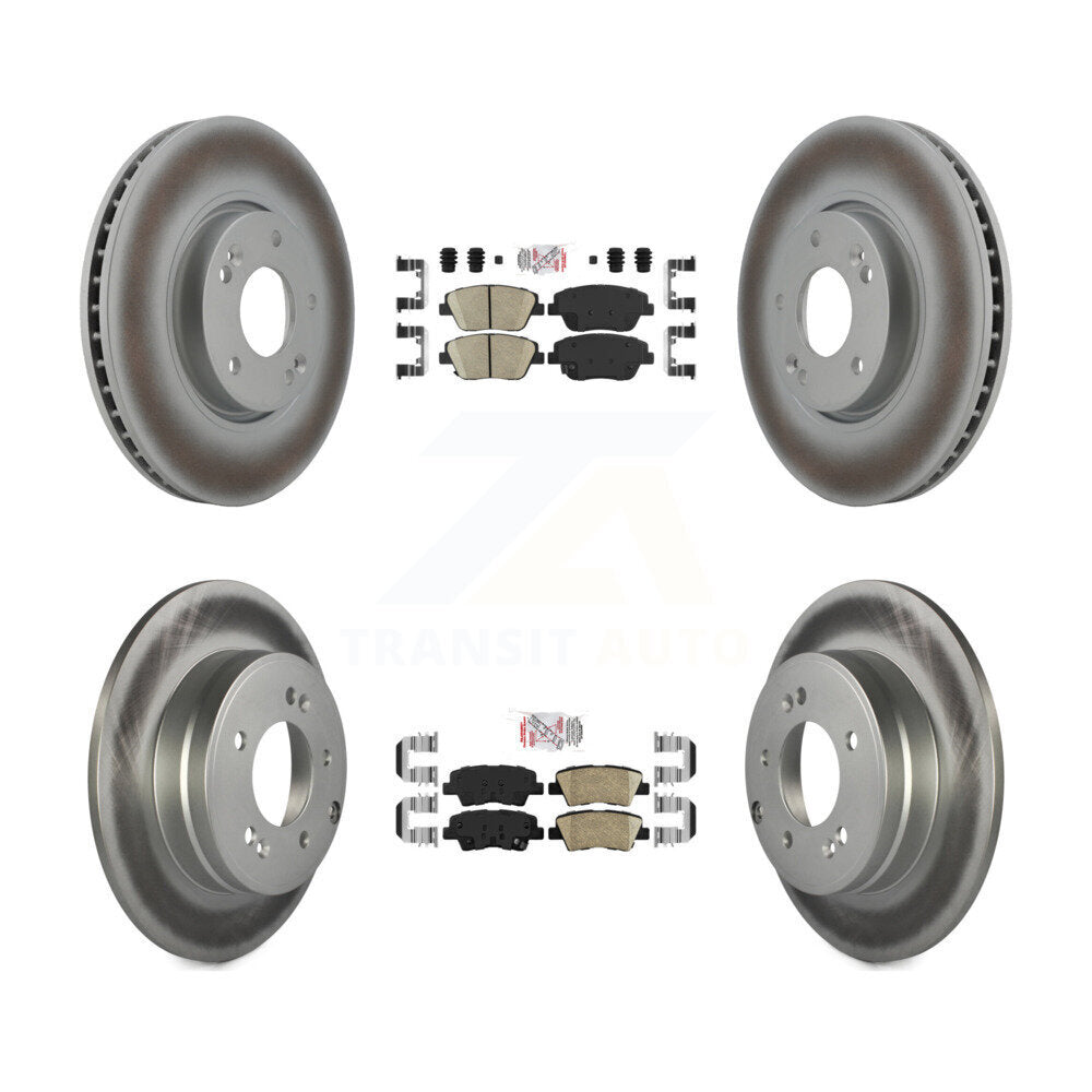 Front Rear Ceramic Pad Coat Brake Rotor Kit For 2016 Kia Optima With Manual Parking KGA-104804