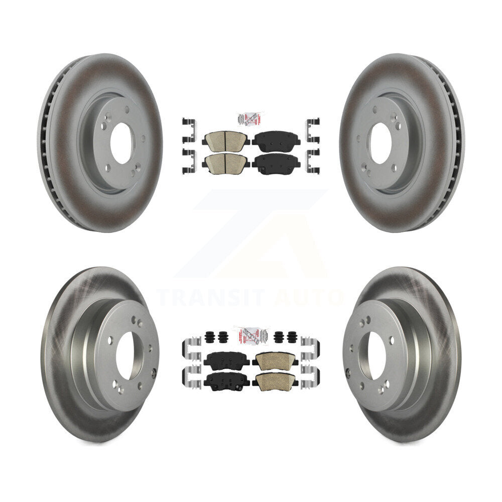 Front Rear Ceramic Pad Coat Brake Rotor Kit For 2016 Kia Optima With Manual Parking KGA-104805