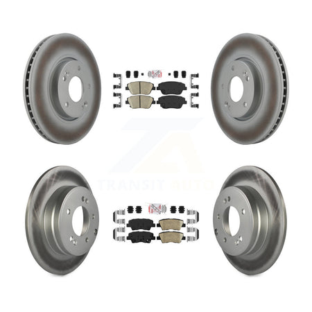 Front Rear Ceramic Pad Coat Brake Rotor Kit For 2016 Kia Optima With Manual Parking KGA-104806
