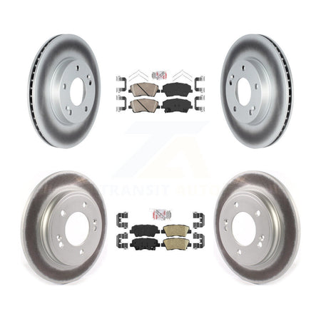 Front Rear Ceramic Pads And Coated Disc Brake Rotors Kit For Hyundai Ioniq Kia Niro KGA-104811