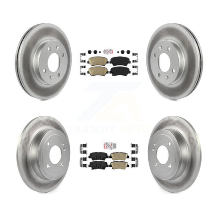Front Rear Ceramic Pads And Coated Disc Brake Rotors Kit For Hyundai Accent Kia Rio KGA-104813