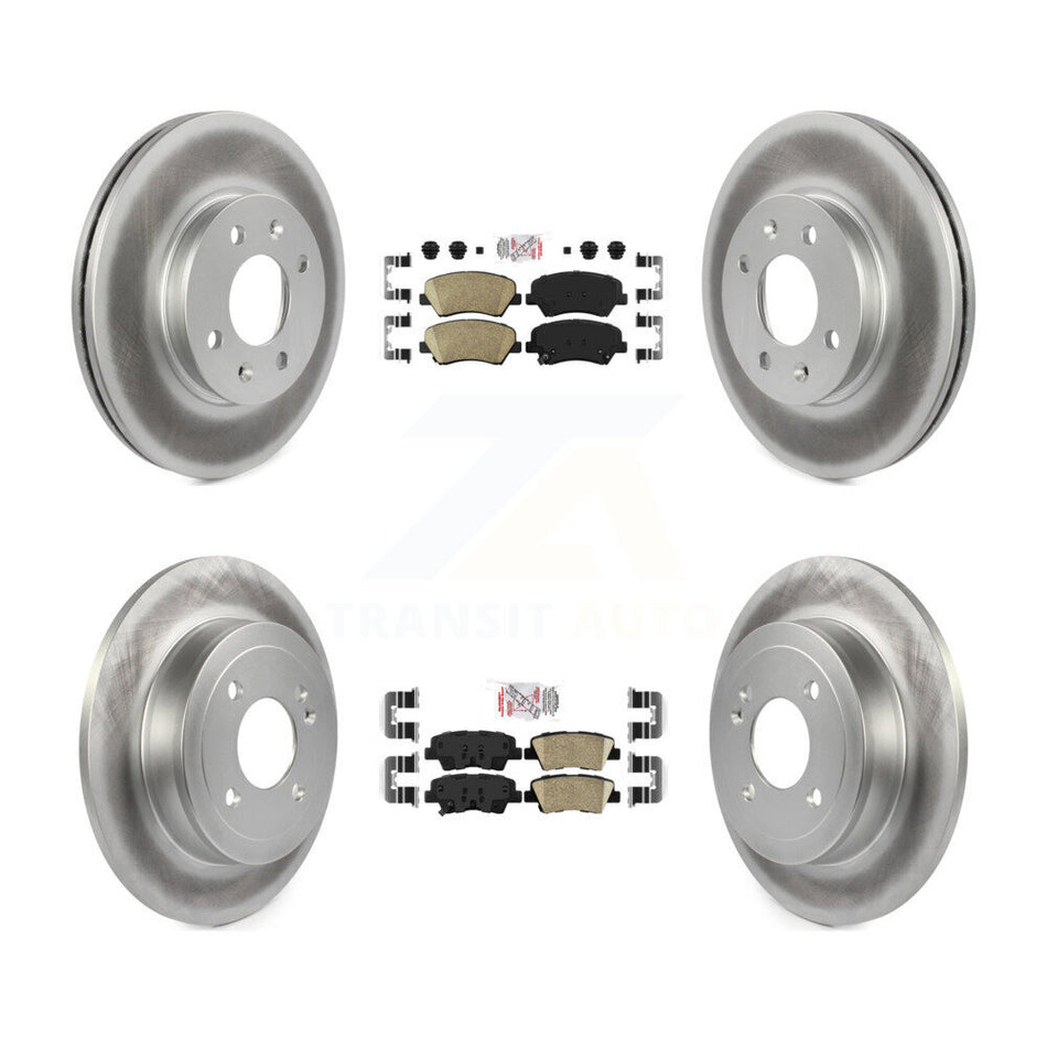 Front Rear Ceramic Pads And Coated Disc Brake Rotors Kit For Hyundai Accent Kia Rio KGA-104813