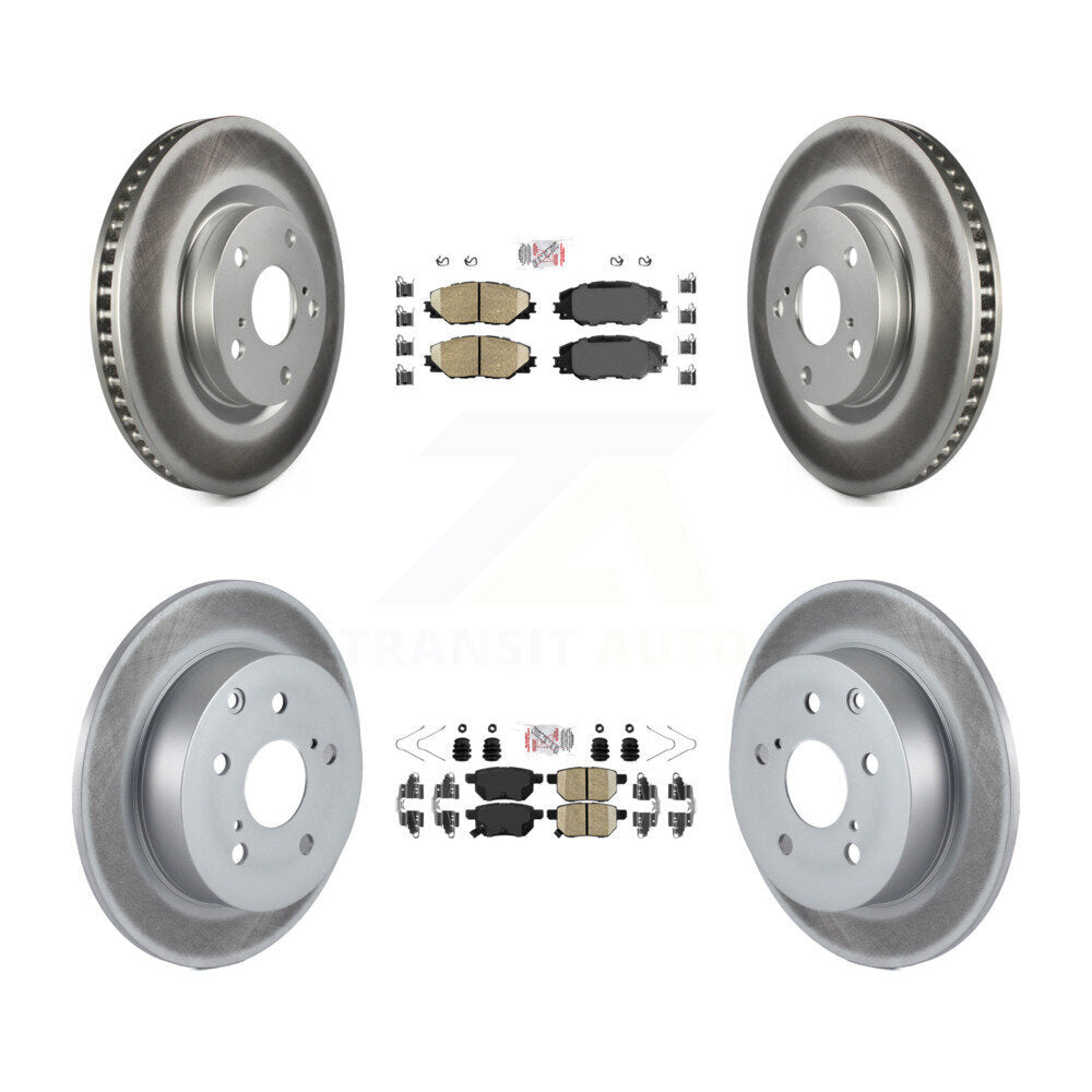 Front Rear Ceramic Pads And Coated Disc Brake Rotors Kit For 2010 Toyota Matrix XRS KGA-104830