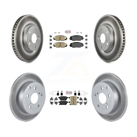 Front Rear Ceramic Pads And Coated Disc Brake Rotors Kit For 2010 Toyota Matrix XRS KGA-104830