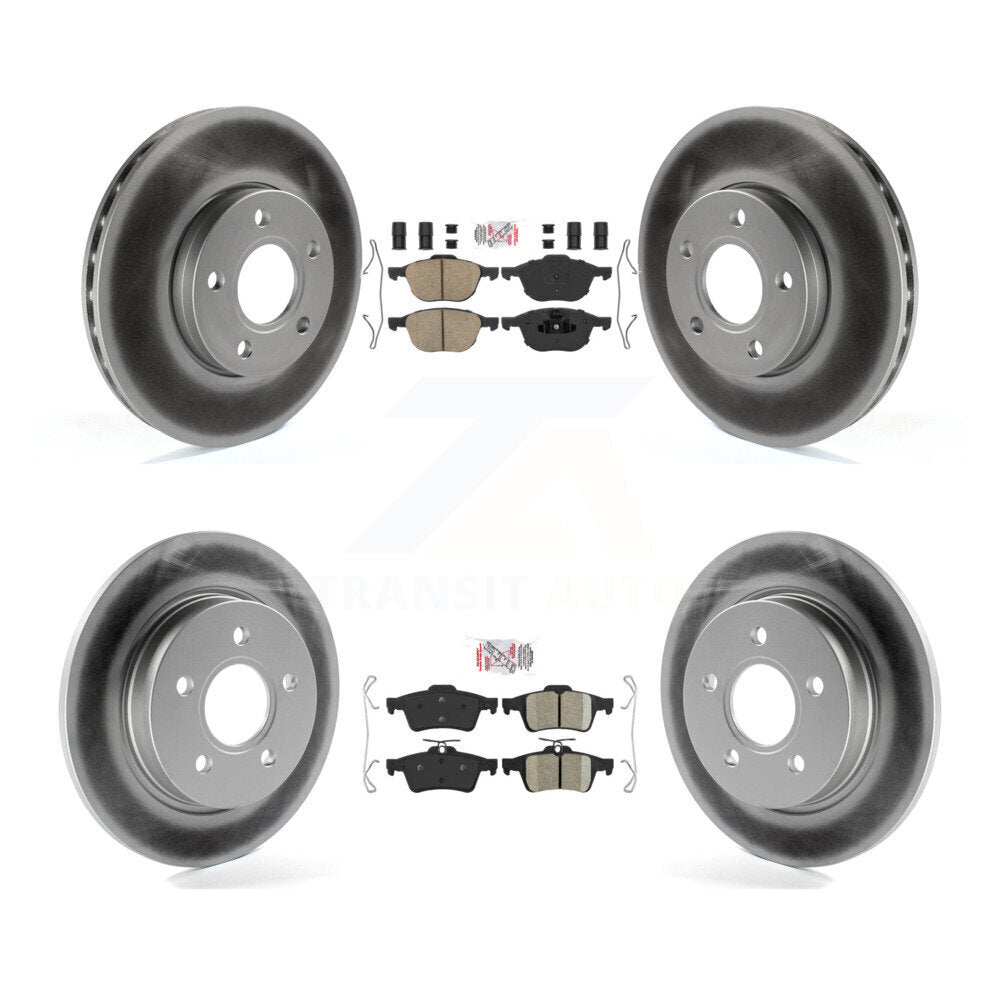 Front Rear Ceramic Pads And Coated Disc Brake Rotors Kit For Ford Focus KGA-104835