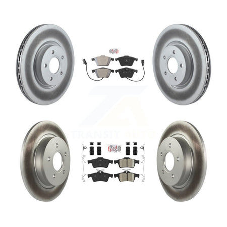 Front Semi-Metallic Rear Ceramic Pad & Coated Disc Brake Rotors Kit For Volvo S40 V50 C70 KGA-104843