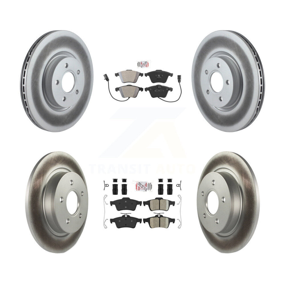 Front Semi-Metallic Rear Ceramic Pad & Coated Disc Brake Rotors Kit For Volvo S40 V50 C70 KGA-104843