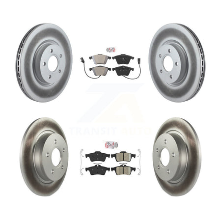 Front Semi-Metallic Rear Ceramic Pad & Coated Disc Brake Rotors Kit For Volvo S40 V50 C70 KGA-104844