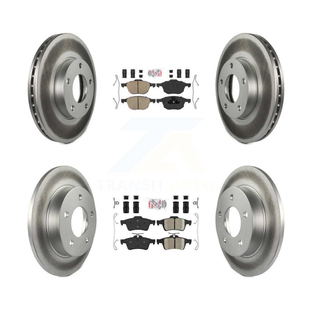 Front Rear Ceramic Pads And Coated Disc Brake Rotors Kit For Mazda 3 Sport KGA-104846