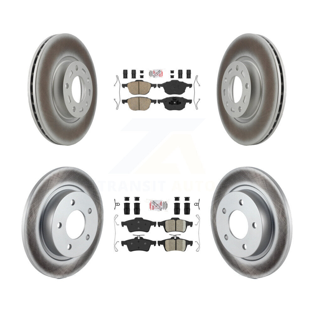 Front Rear Ceramic Pads And Coated Disc Brake Rotors Kit For Mazda 3 Sport KGA-104847