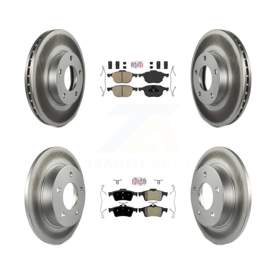 Front Ceramic Rear Semi-Metallic Pads And Coated Disc Brake Rotors Kit For Mazda 3 Sport KGA-104850