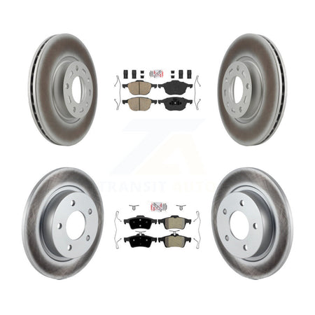 Front Ceramic Rear Semi-Metallic Pads And Coated Disc Brake Rotors Kit For Mazda 3 Sport KGA-104851