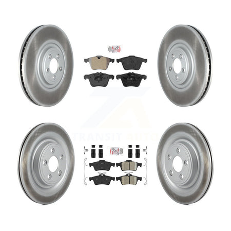 Front Semi-Metallic Rear Ceramic Pads And Coated Disc Brake Rotors Kit For Jaguar XF KGA-104852