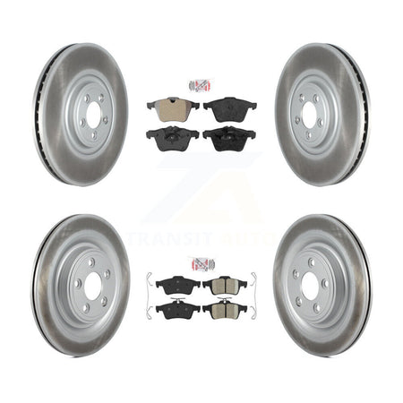 Front Semi-Metallic Rear Ceramic Pads And Coated Disc Brake Rotors Kit For Jaguar XF KGA-104853