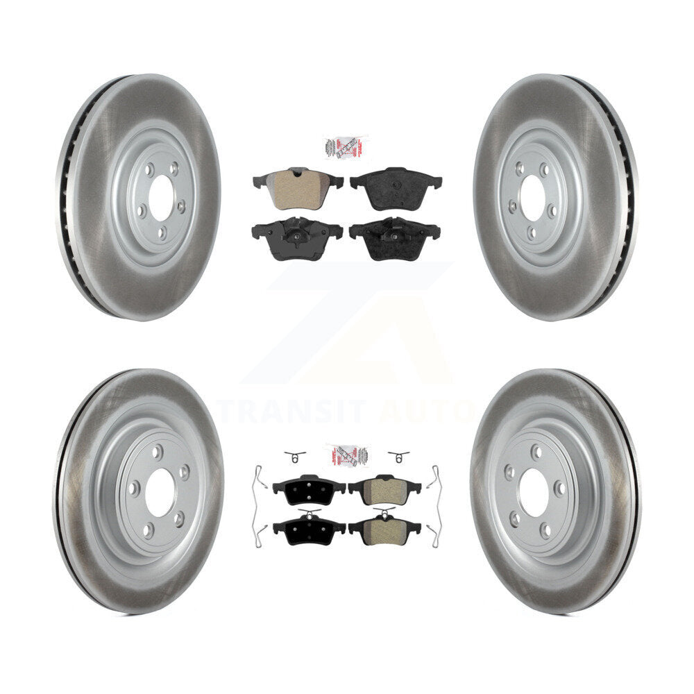 Front Rear Semi-Metallic Pads And Coated Disc Brake Rotors Kit For Jaguar XF KGA-104854