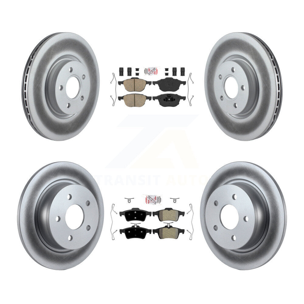 Front Ceramic Rear Semi-Metallic Pad Coated Disc Brake Rotor Kit For Ford Transit Connect KGA-104857