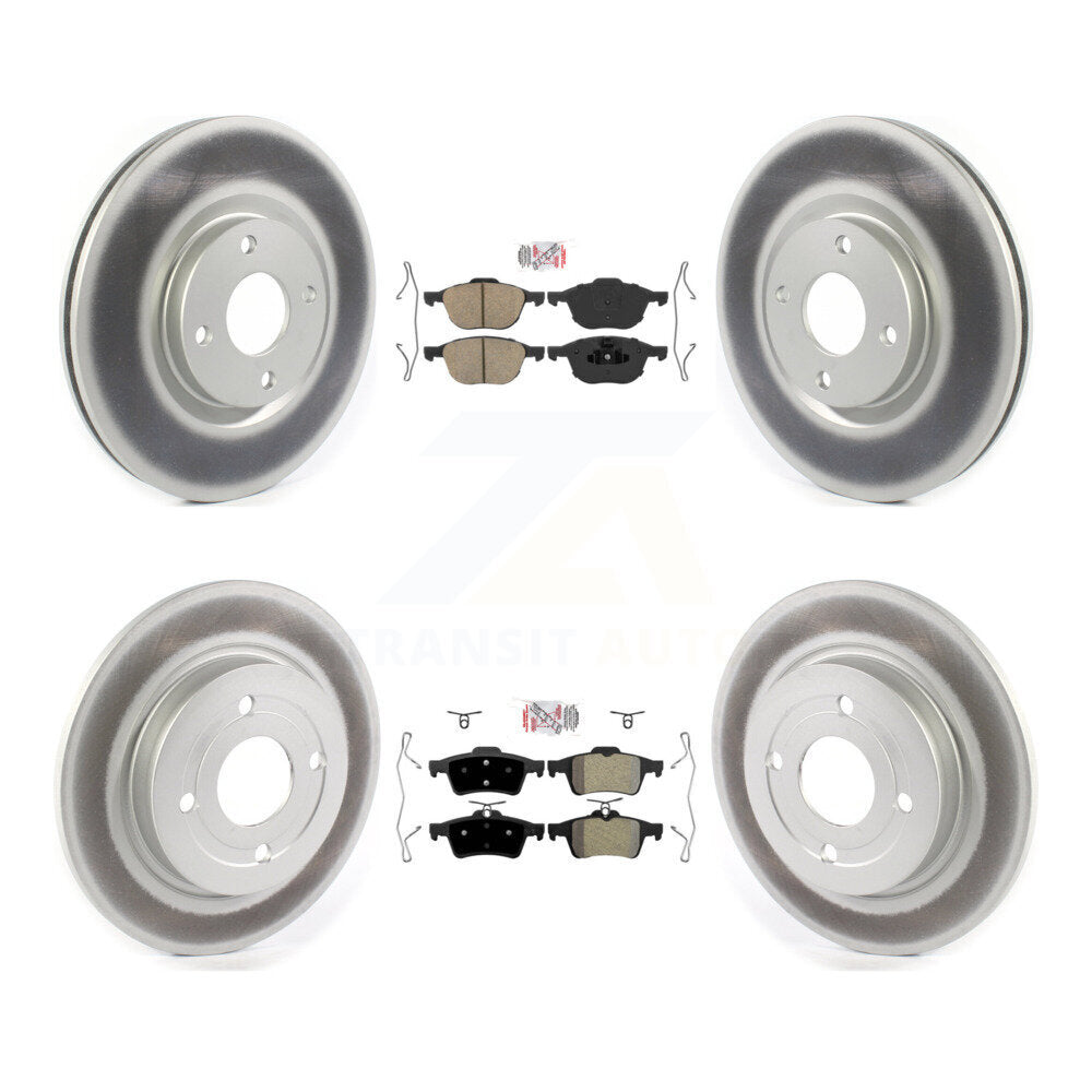 Front Ceramic Rear Semi-Metallic Pad Coat Brake Rotor Kit For 2018-2022 Ford EcoSport AWD KGA-104863