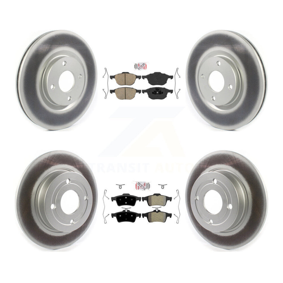 Front Ceramic Rear Semi-Metallic Pad Coat Brake Rotor Kit For 2018-2021 Ford EcoSport FWD KGA-104866